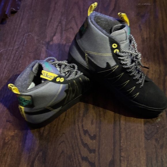 Nike Black and Gray Sneakers with Yellow Accents